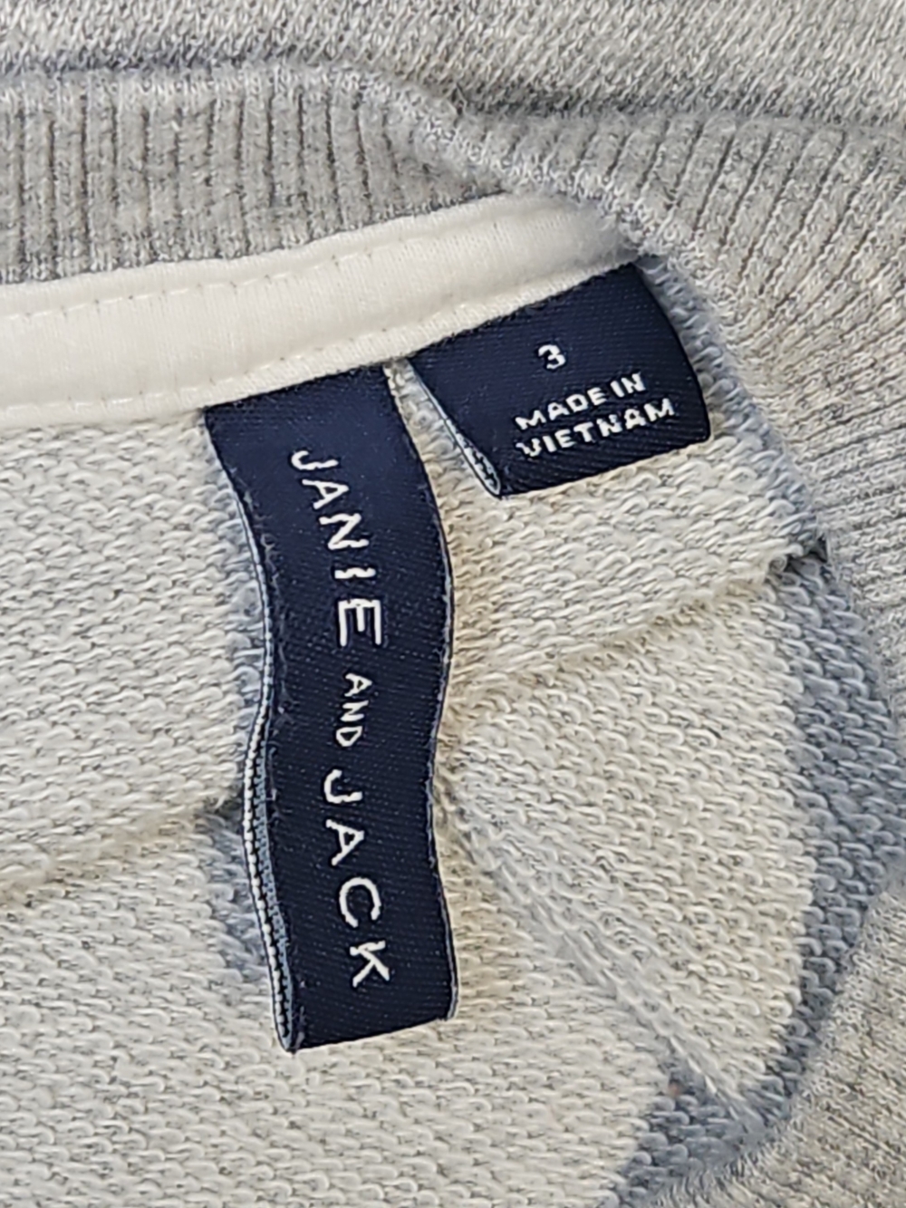 Janie and Jack Kids Toddler Light Gray Sweatshirt with Navy Anchor Size 3 - Picture 5 of 6